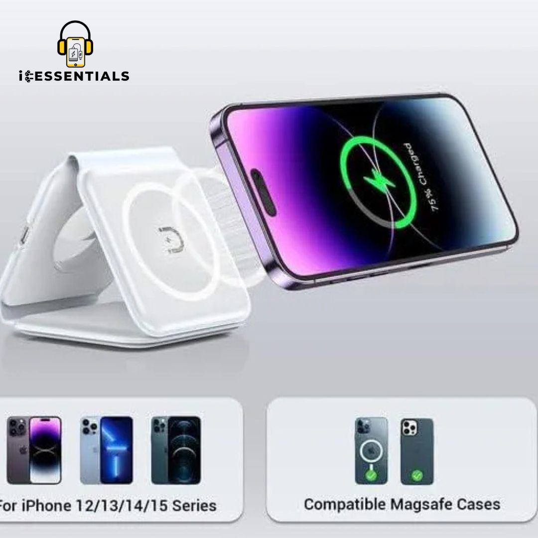 MAGNETIC FOLDABLE 3 IN 1 MAG-SAFE CHARGER