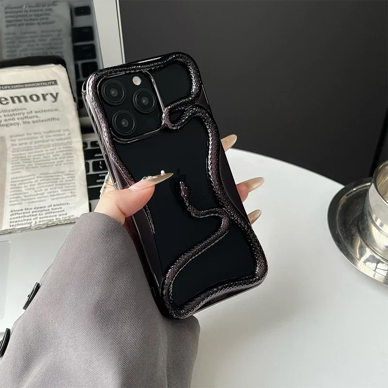 Matte 3D Hollow Snake Soft Case for iPhone 17 / 17 Pro / 17 Pro Max / 17 Air
