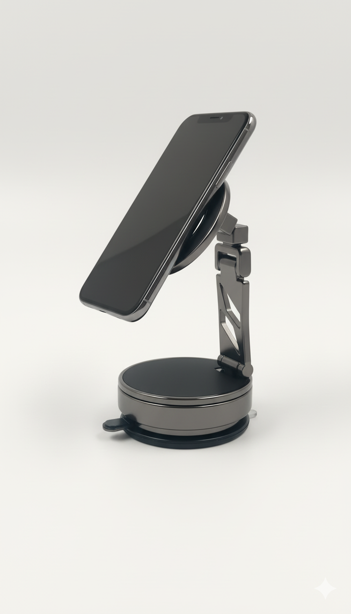 Foldable Magnetic Car Phone Holder 360° Rotating Dashboard Mount for iPhone