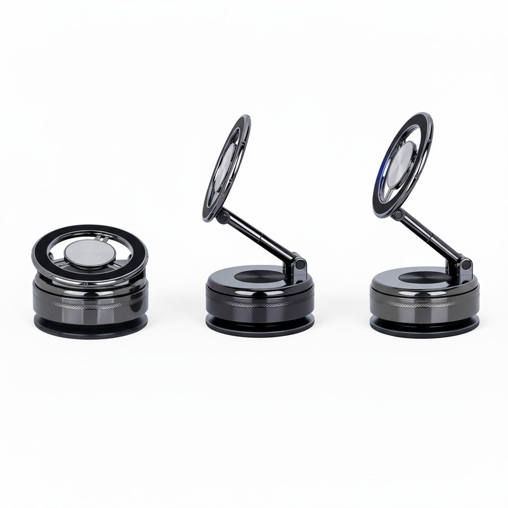 Foldable Vacuum Magnetic Car Phone Holder 360° Rotating Suction Cup Phone Mount