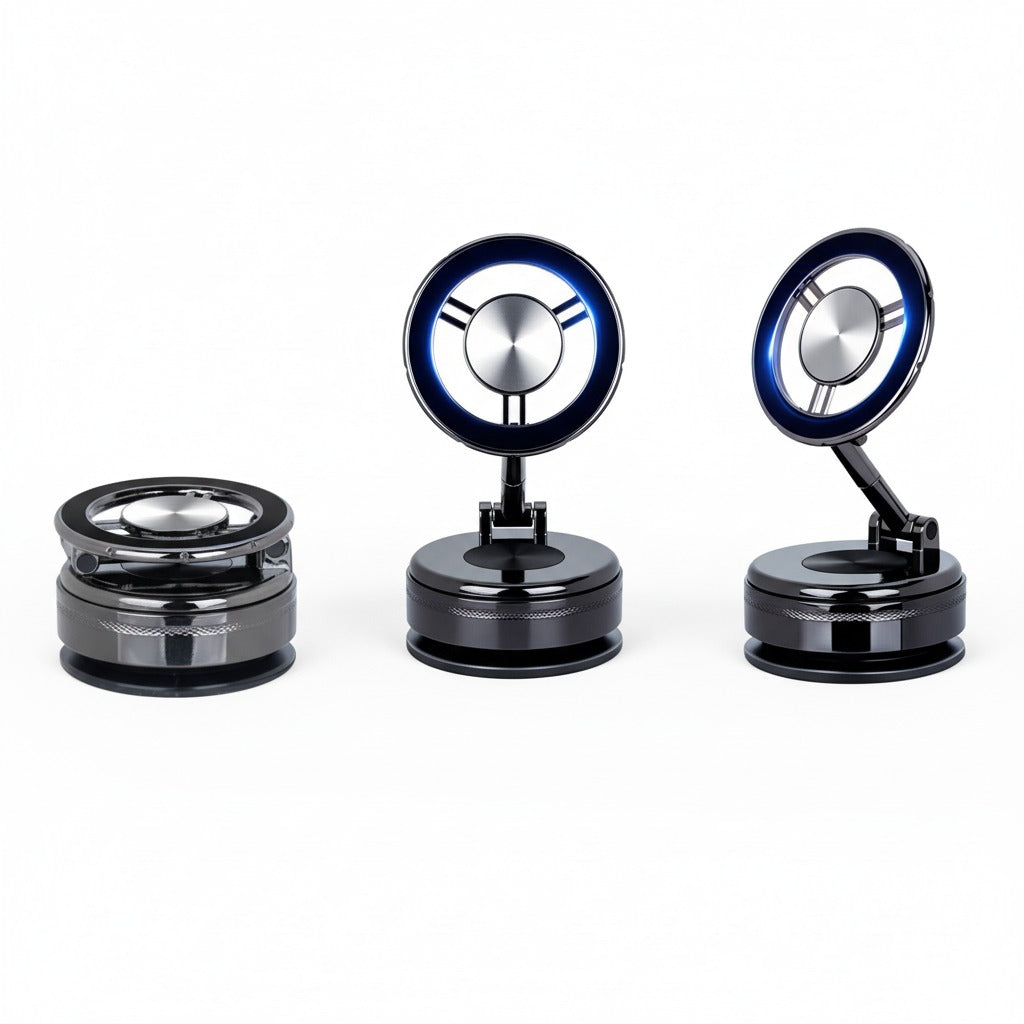 Foldable Vacuum Magnetic Car Phone Holder 360° Rotating Suction Cup Phone Mount