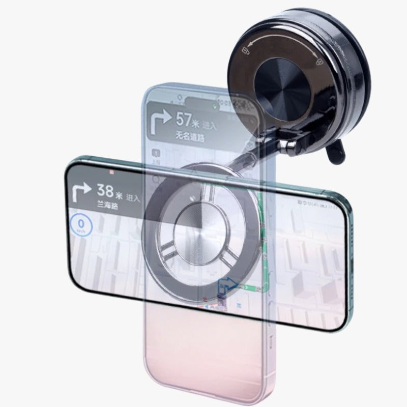 Foldable Vacuum Magnetic Car Phone Holder 360° Rotating Suction Cup Phone Mount
