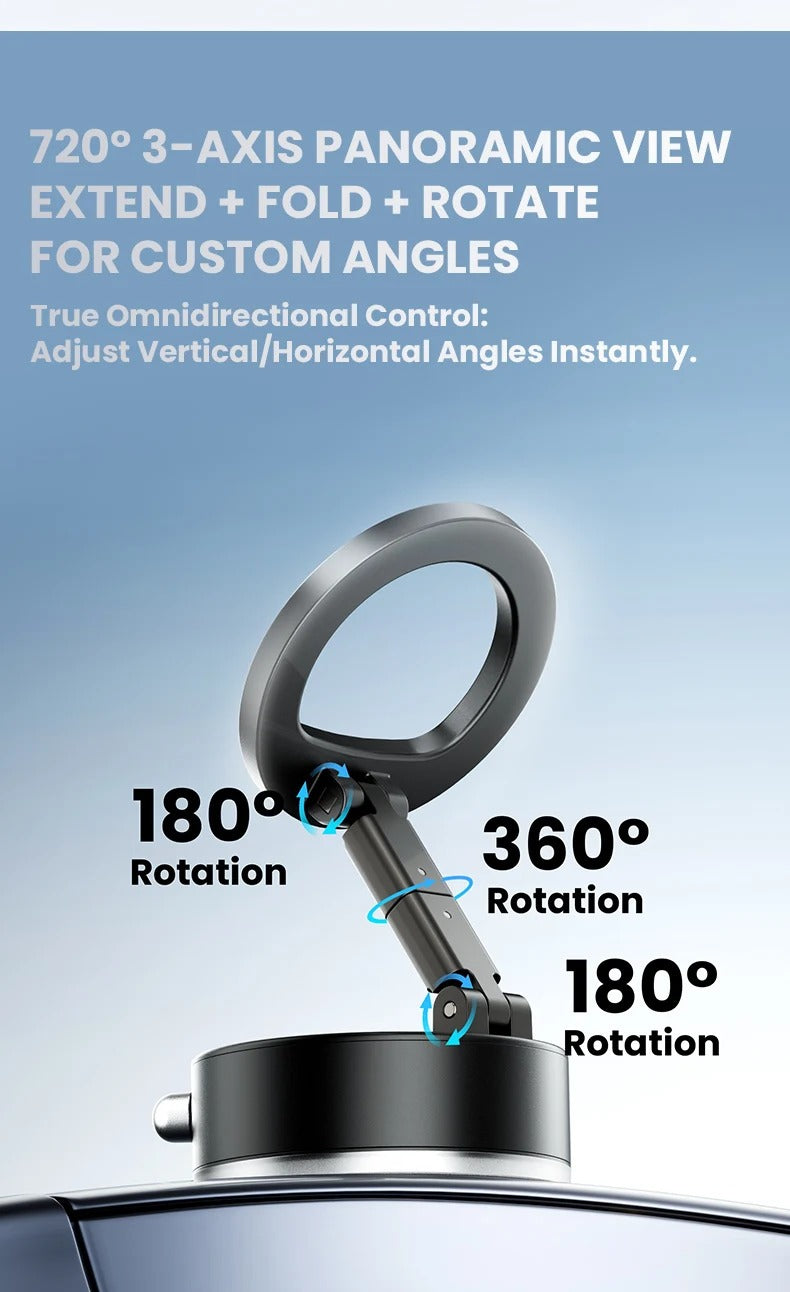 Vacuum Magnetic Suction Cup Car Phone Holder Stand Mount 360° Rotation
