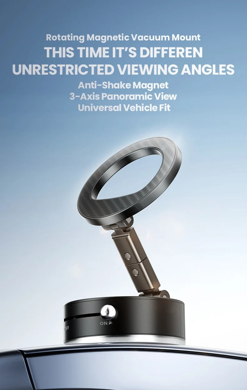 Vacuum Magnetic Suction Cup Car Phone Holder Stand Mount 360° Rotation