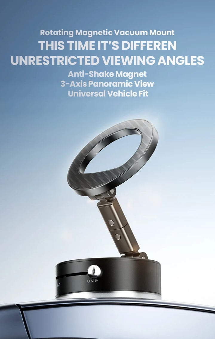 Vacuum Magnetic Suction Cup Car Phone Holder Stand Mount 360° Rotation